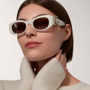 Panthère de Cartier Sunglasses White acetate, grey lenses