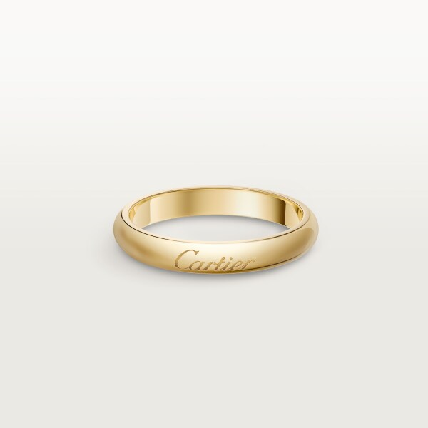 C de Cartier 結婚戒指，寬3毫米 18K黃金