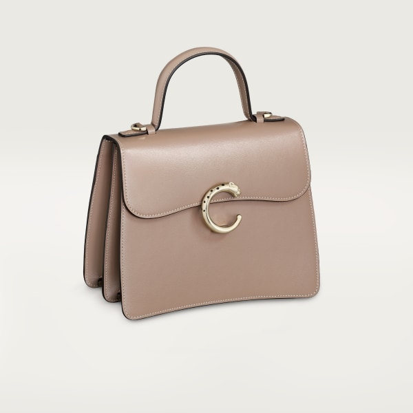 手袋，小型款，Panthère C de Cartier  土褐色小牛皮，金色飾面