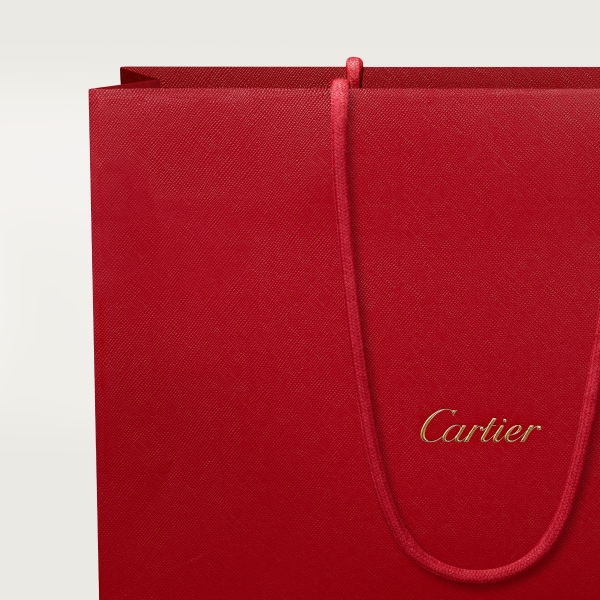 手提袋，C de Cartier 黑色紋理質感小牛皮及刺繡，金色飾面