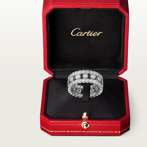 Broderie de Cartier 戒指 18K白色黃金，鑽石