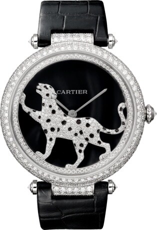 white gold, diamonds, leather - Cartier