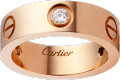 <span class='lovefont'>A </span> 戒指，3顆鑽石 18K玫瑰金，鑽石