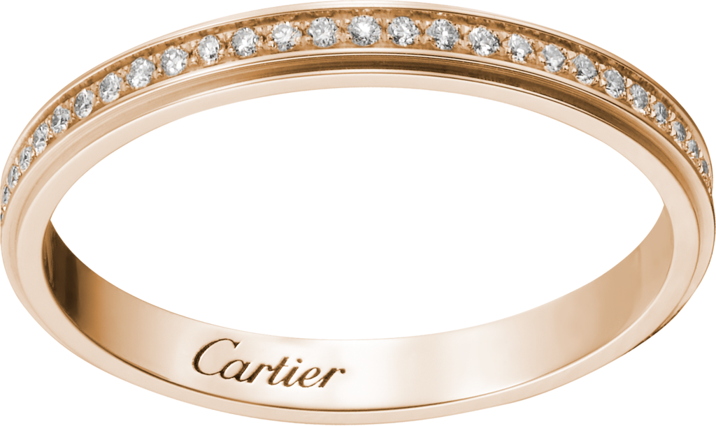 Cartier d’Amour 結婚戒指18K玫瑰金，鑽石