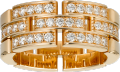 Maillon Panthère 戒指，鋪鑲3行半圈鑽石 18K玫瑰金，鑽石