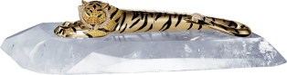 Fountain pen with tiger motif Solid yellow gold