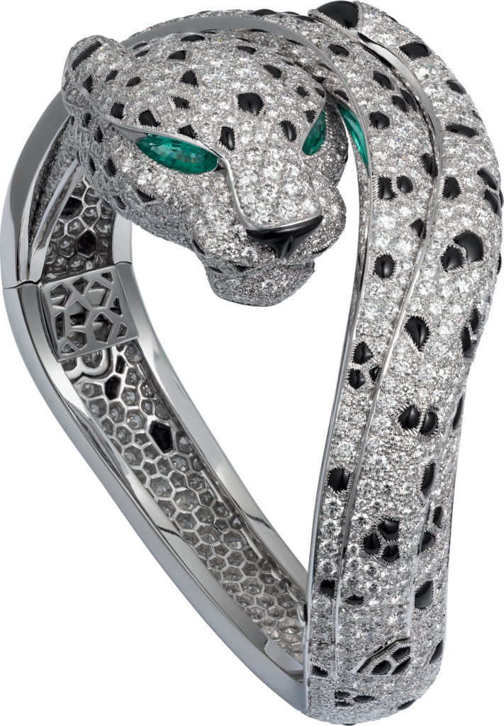 Panthère de Cartier braceletPlatinum, emeralds, onyx, diamonds