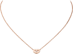 Heart necklace Rose gold, diamonds