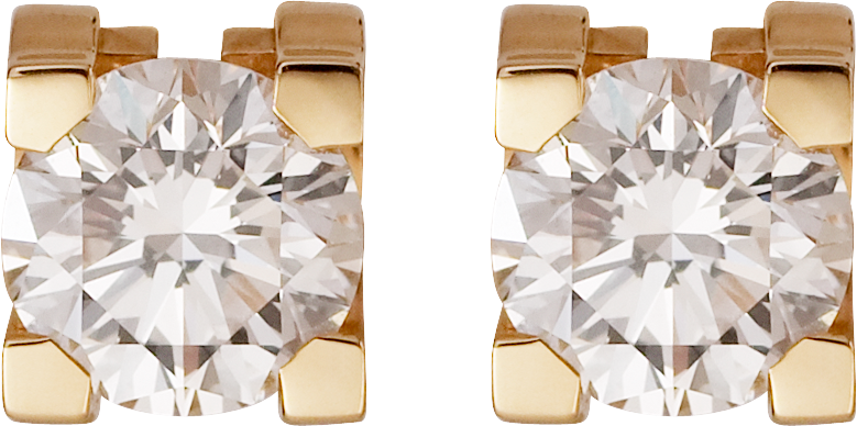 C de Cartier 耳環18K黃金，鑽石