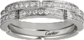 Maillon Panthère 高級結婚戒指，鋪鑲2行半圈鑽石 18K白色黃金，鑽石