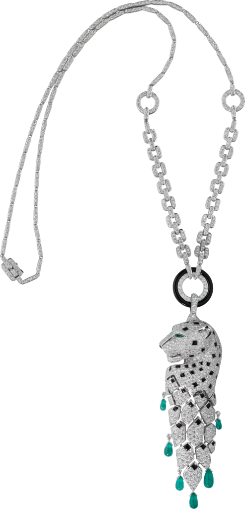 Panthère de Cartier necklaceWhite gold, emeralds, onyx, diamonds