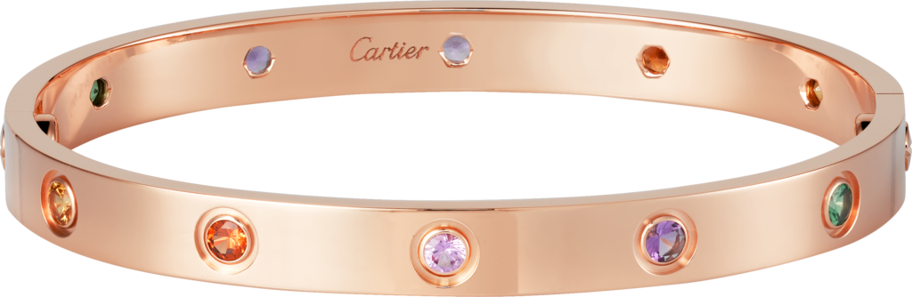 cartier love bracelet pink gold sapphires garnets amethysts