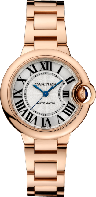 Ballon Bleu de Cartier watch 33mm, automatic movement, rose gold