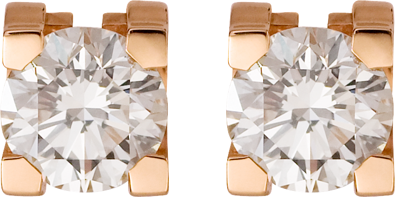 C de Cartier 耳環18K玫瑰金，鑽石