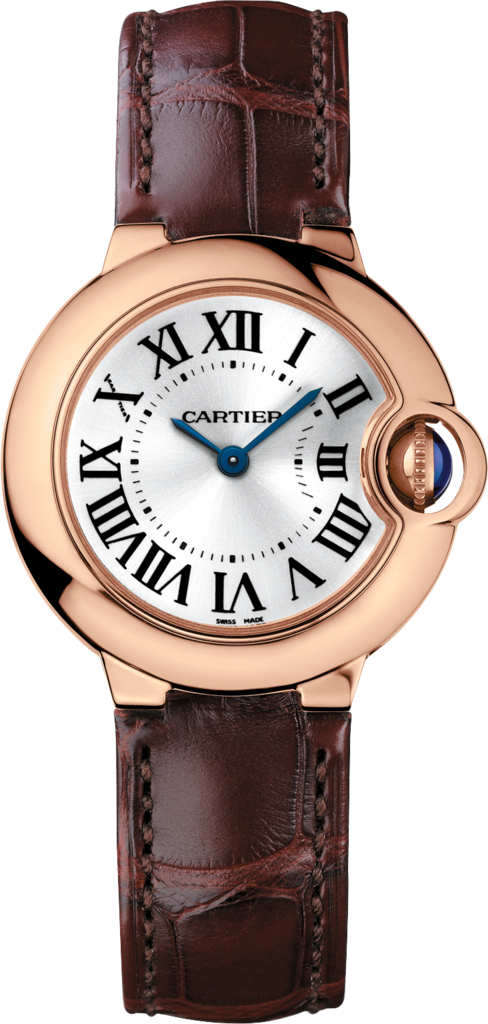 Ballon Bleu de Cartier 腕錶28毫米，石英機芯，18K玫瑰金，皮革