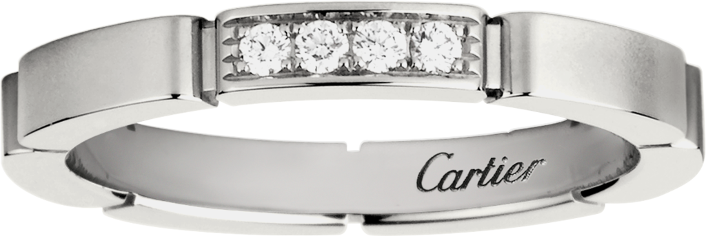 Maillon Panthère 結婚戒指18K白色黃金，鑽石
