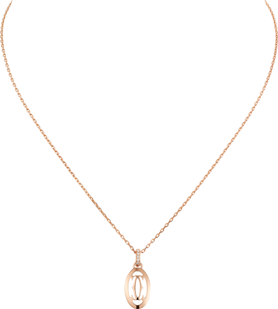 Logo necklaceRose gold, diamonds