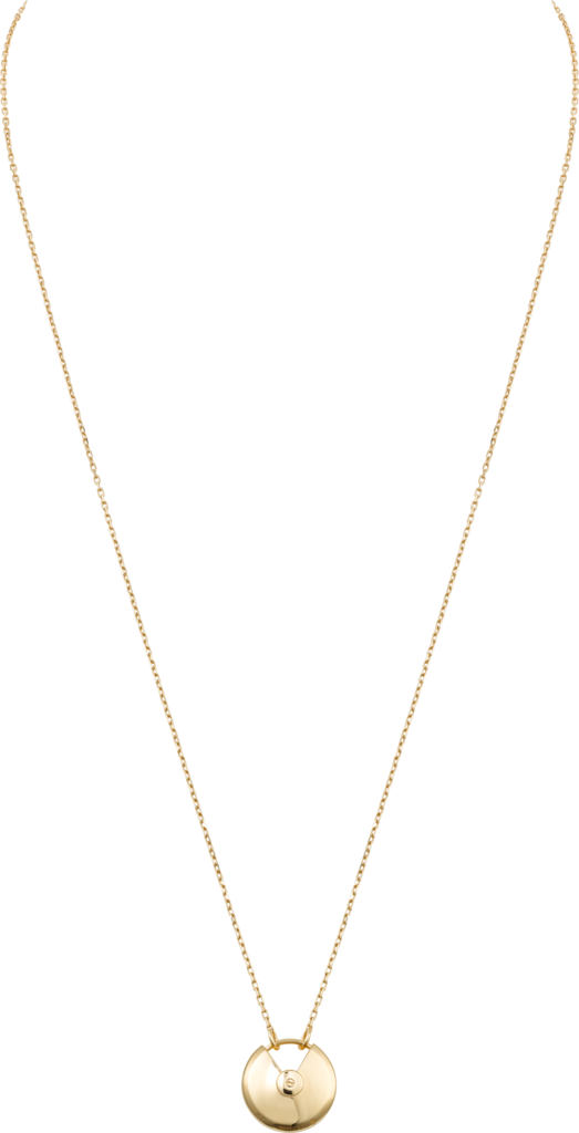 Amulette de Cartier 項鏈，小型款18K黃金，白色珍珠母貝，鑽石