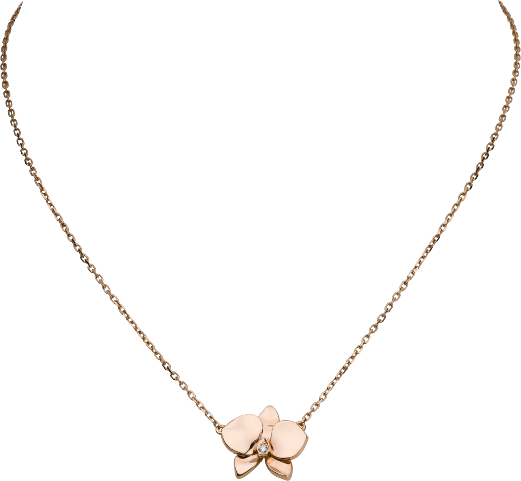Caresse d'Orchidées par Cartier 項鏈18K玫瑰金，鑽石
