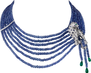 Panthère de Cartier High Jewellery necklace Platinum, onyx, sapphires, emeralds, diamonds