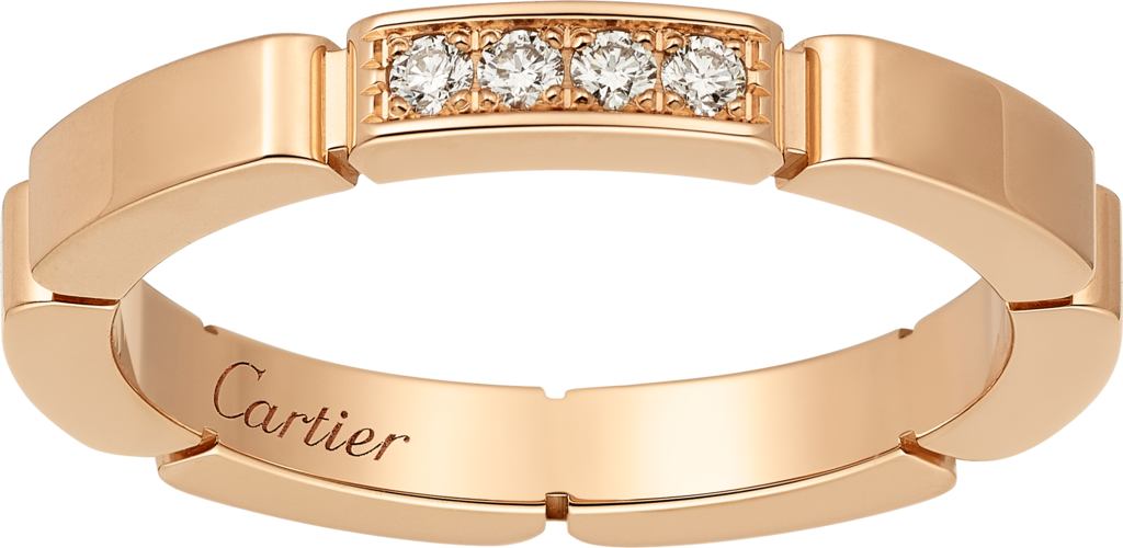 Maillon Panthère 結婚戒指18K玫瑰金，鑽石