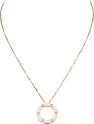 cartier pink gold love necklace