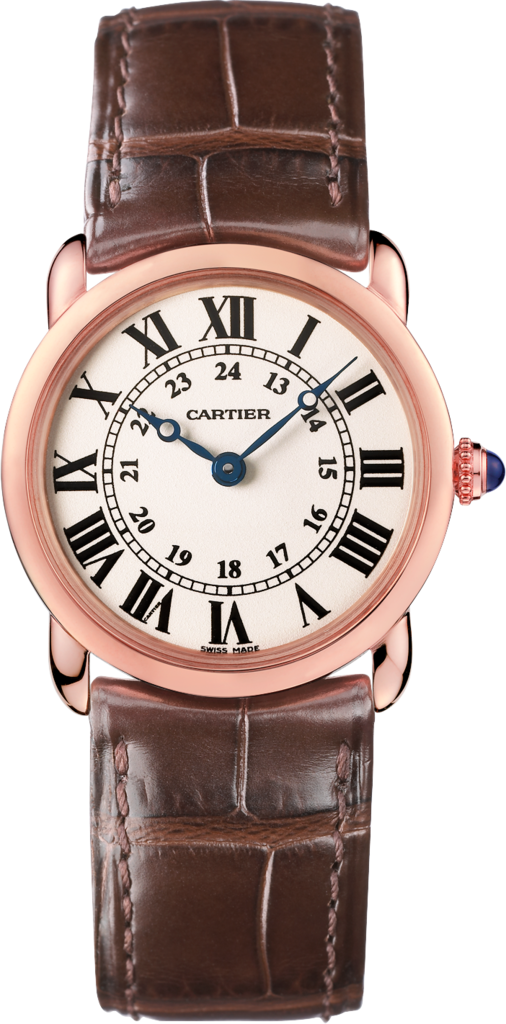 Ronde Louis Cartier 腕錶29毫米，石英機芯，18K玫瑰金，皮革