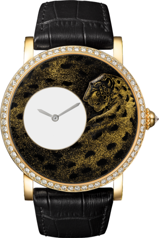 Rotonde de Cartier watch 42mm, hand-wound mechanical movement, yellow gold