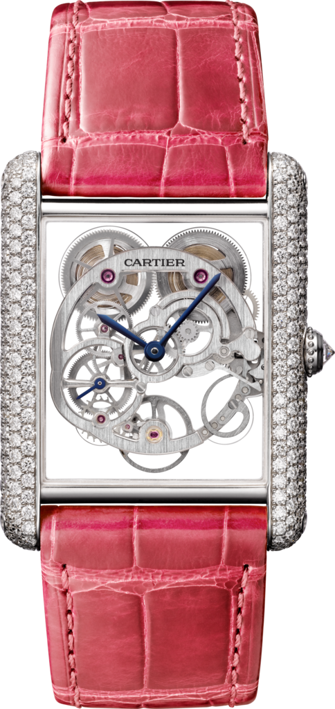 Tank Louis Cartier watchExtra-large model, hand-wound mechanical movement, white gold, diamonds
