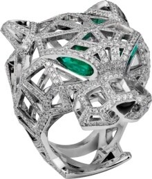 Crn4722400 Panthere De Cartier Ring White Gold Emeralds Onyx Diamonds Cartier