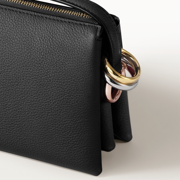 肩揹手袋，迷你款，Trinity 系列 黑色粒面小牛皮，金色、鍍鈀及玫瑰金色飾面