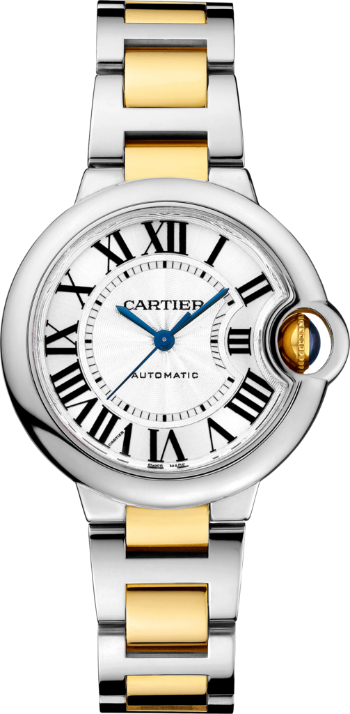 Ballon Bleu de Cartier 腕錶33毫米，自動上鏈機械機芯，18K黃金，精鋼
