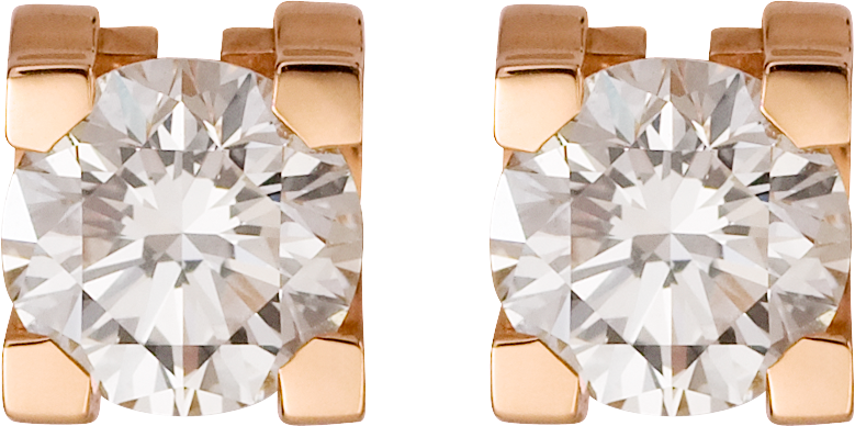 C de Cartier earringsRose gold, diamond