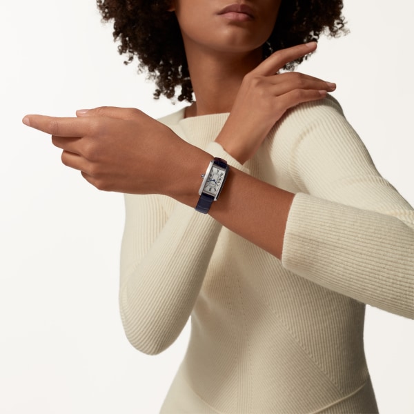 Tank Américaine 腕錶 小型款，石英機芯，精鋼，皮革