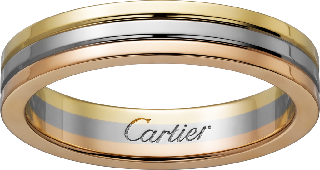 Vendôme Louis Cartier 結婚戒指18K白色黃金，18K黃金，18K玫瑰金