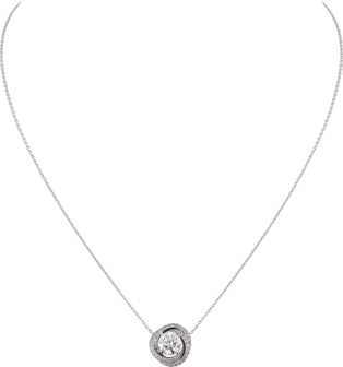 Trinity Ruban pendant, brilliant-cut diamond, paved  White gold, diamonds