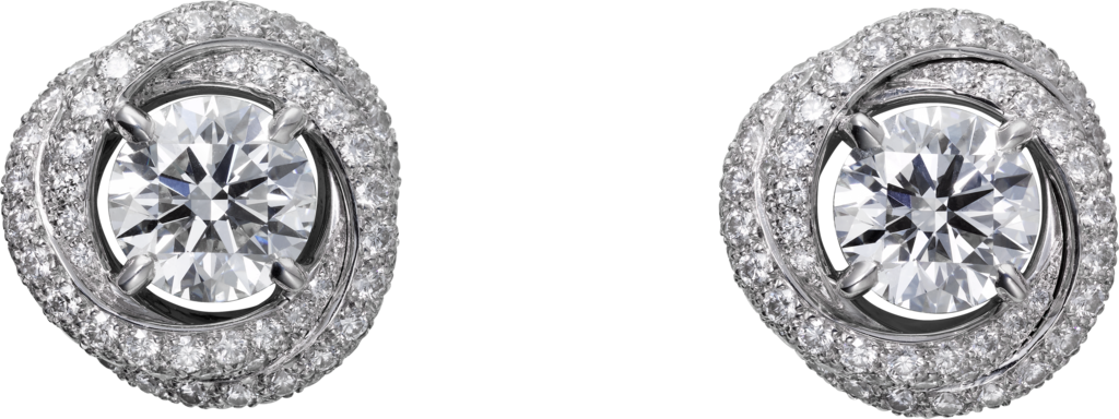 Trinity Ruban 耳環18K白色黃金，鑽石