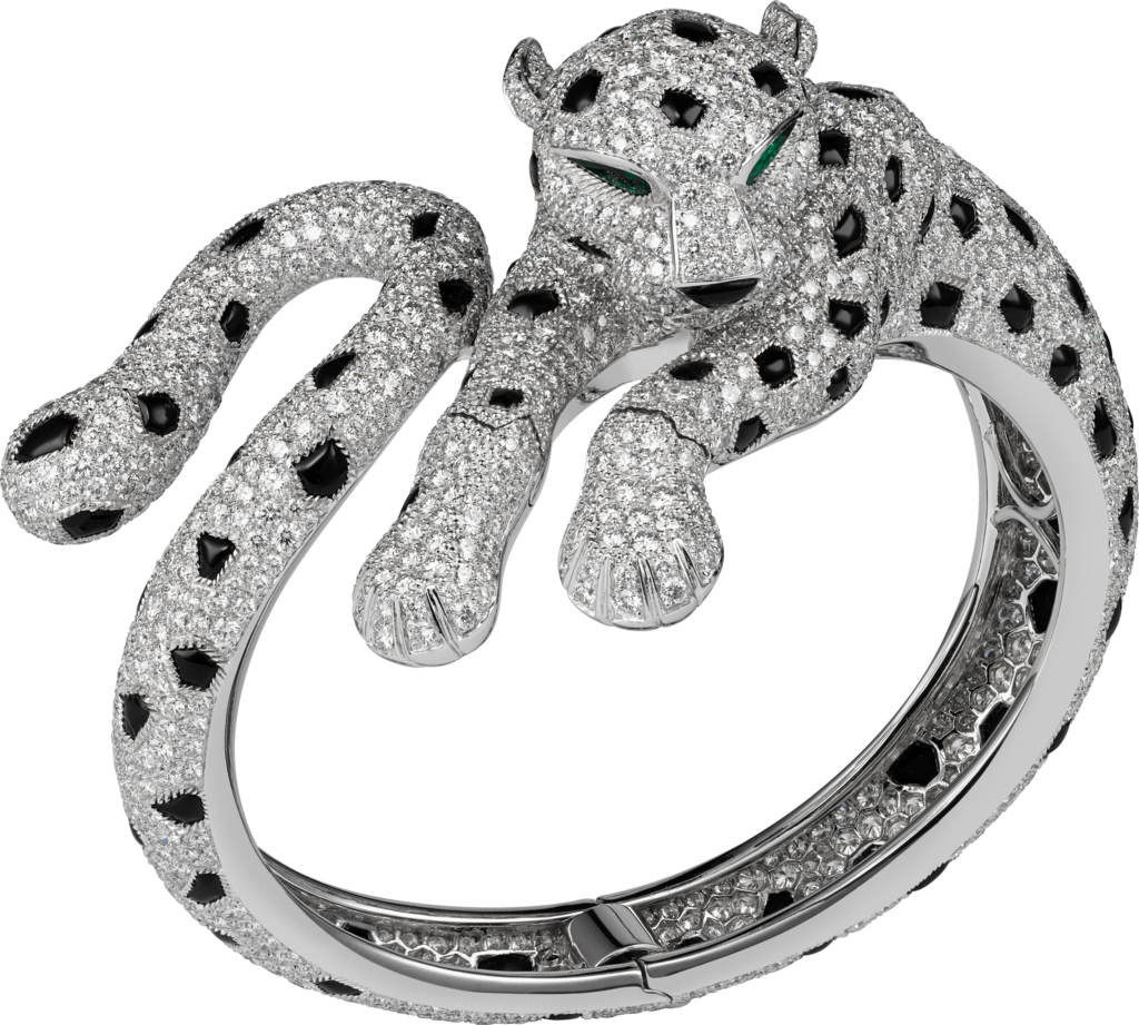 Panthère de Cartier High Jewellery braceletPlatinum, emeralds, onyx, diamonds