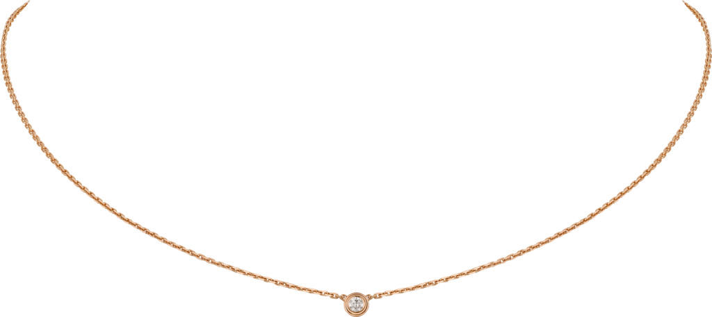 Cartier d'Amour 項鏈，超小型款18K玫瑰金，鑽石