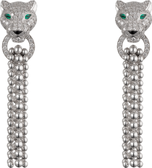 Panthère de Cartier earrings White gold, emeralds, diamonds, onyx