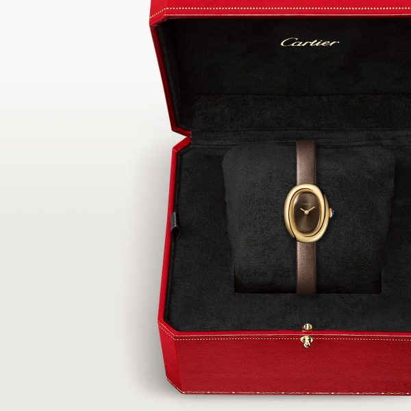 Baignoire 腕錶 迷你款，石英機芯，黃金，皮革