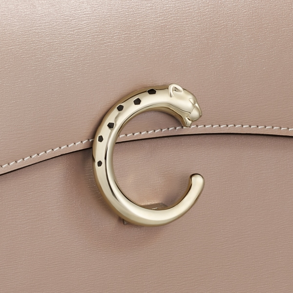 手袋，小型款，Panthère C de Cartier  土褐色小牛皮，金色飾面