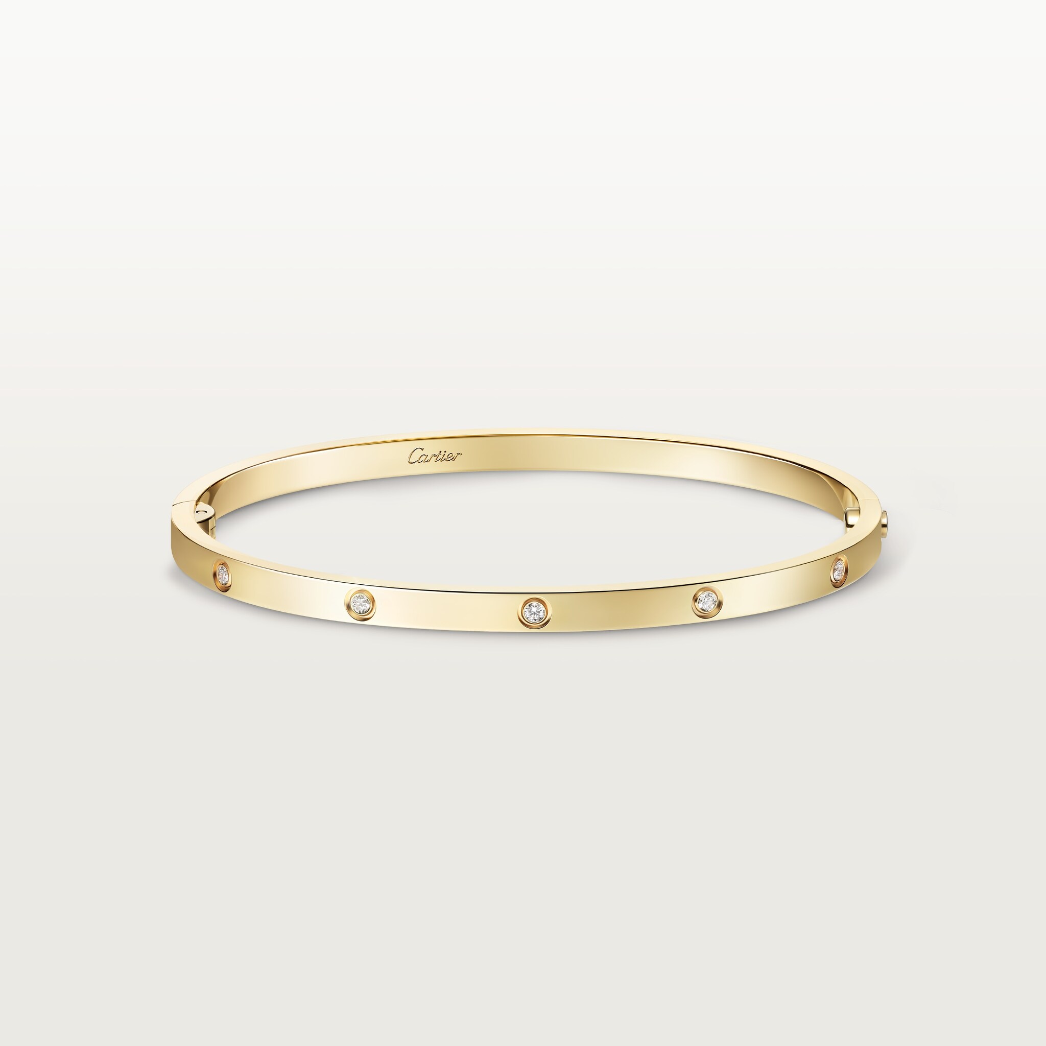 Love bracelet, small model, 10 diamondsYellow gold, diamonds