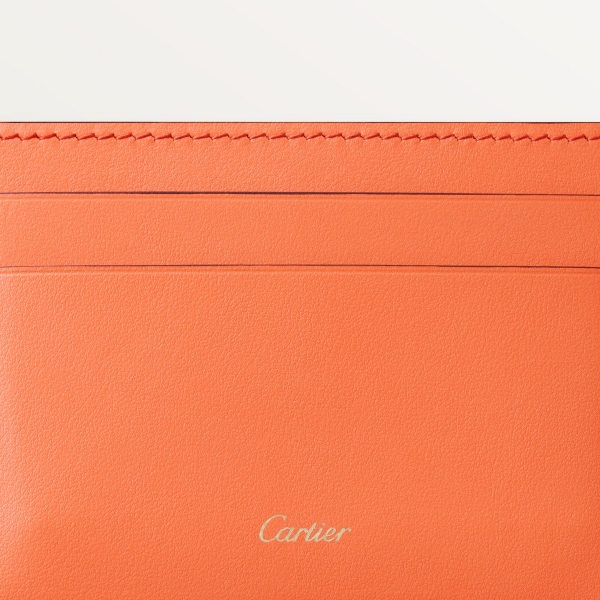 卡片夾，Cartier Characters 杏黃色小牛皮