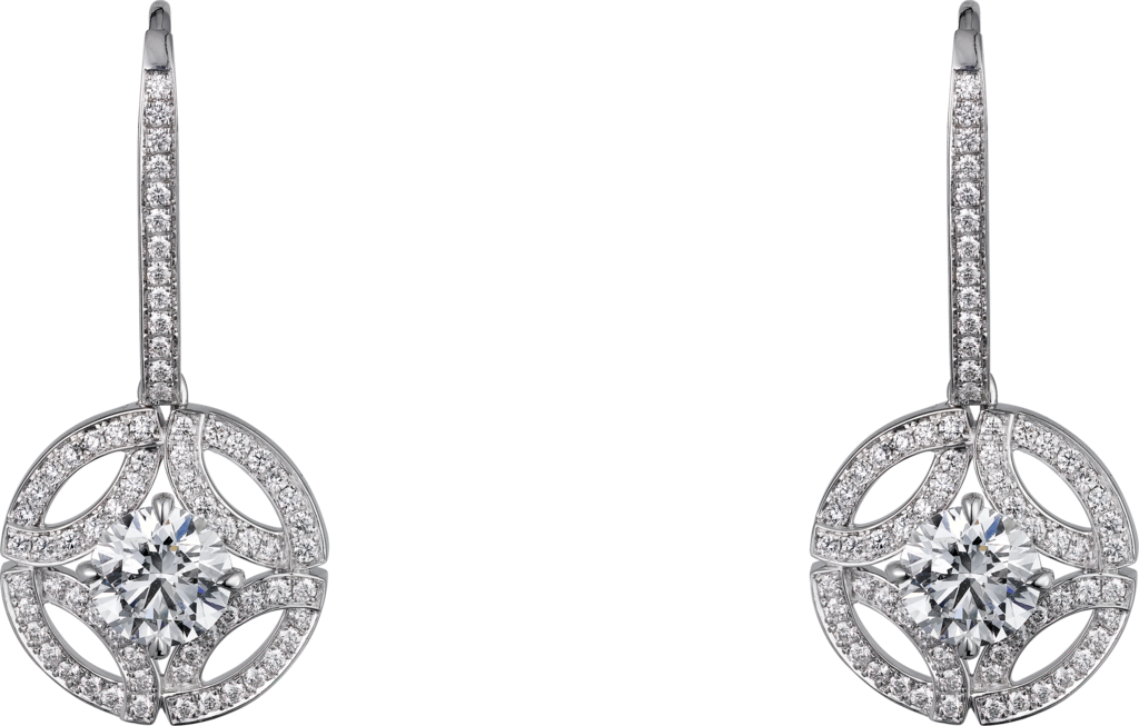Galanterie de Cartier 耳環18K白色黃金，鑽石