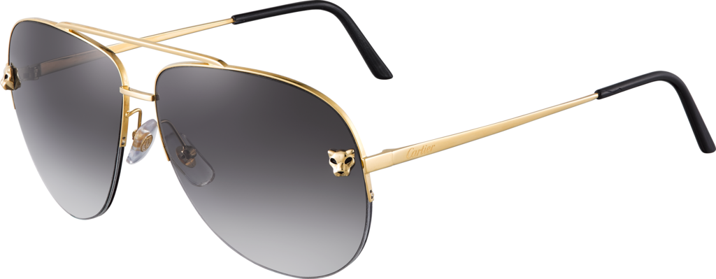 Panthère de Cartier sunglassesMetal, smooth golden finish, graduated grey lenses