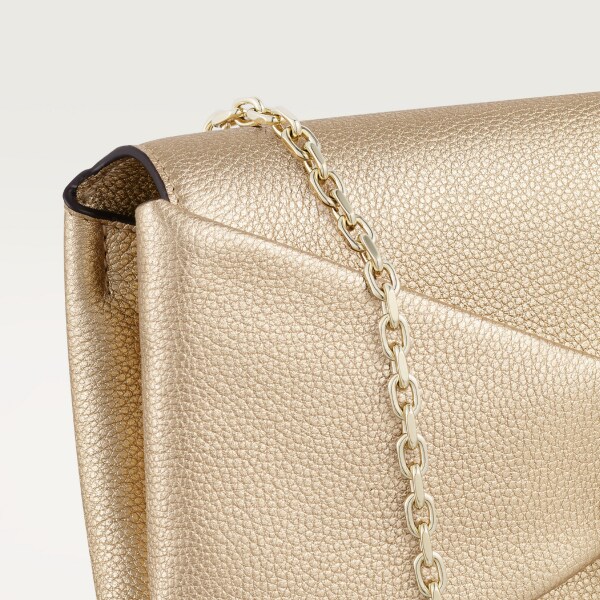 手拿包，Panthère Graphique 金色金屬亮面小牛皮，金色飾面