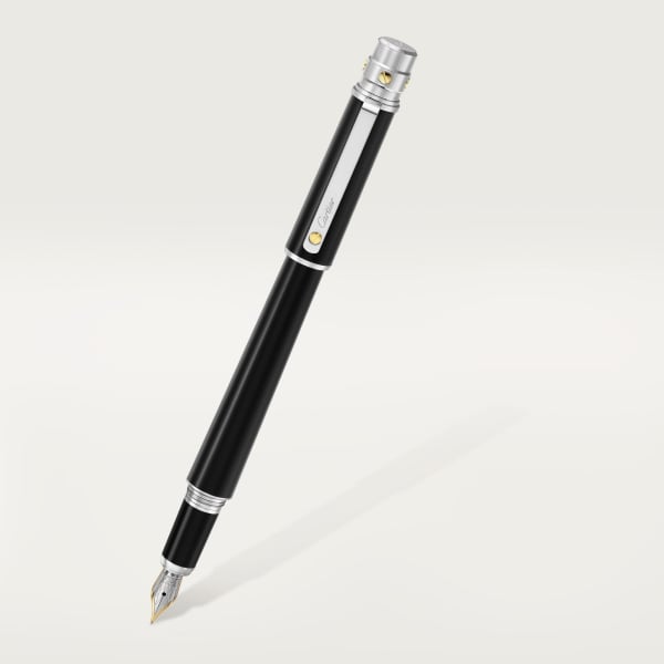 Santos de Cartier 鋼筆 大型款，複合材質，黃金，鍍鈀飾面及金色飾面