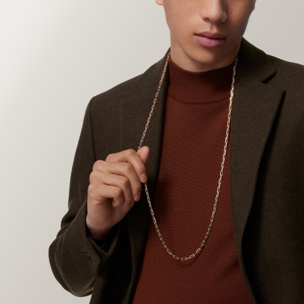 Santos de Cartier long necklace, chain, small model Yellow gold