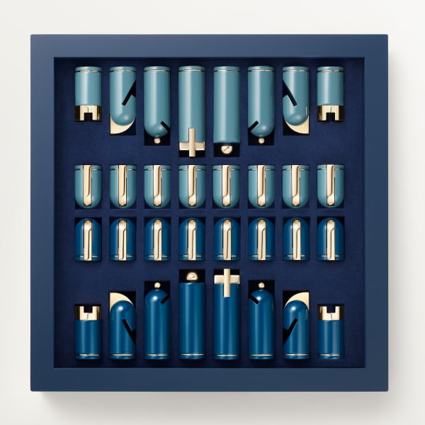 Cartier Géométrique Chess Set Lacquered wood, golden transfers